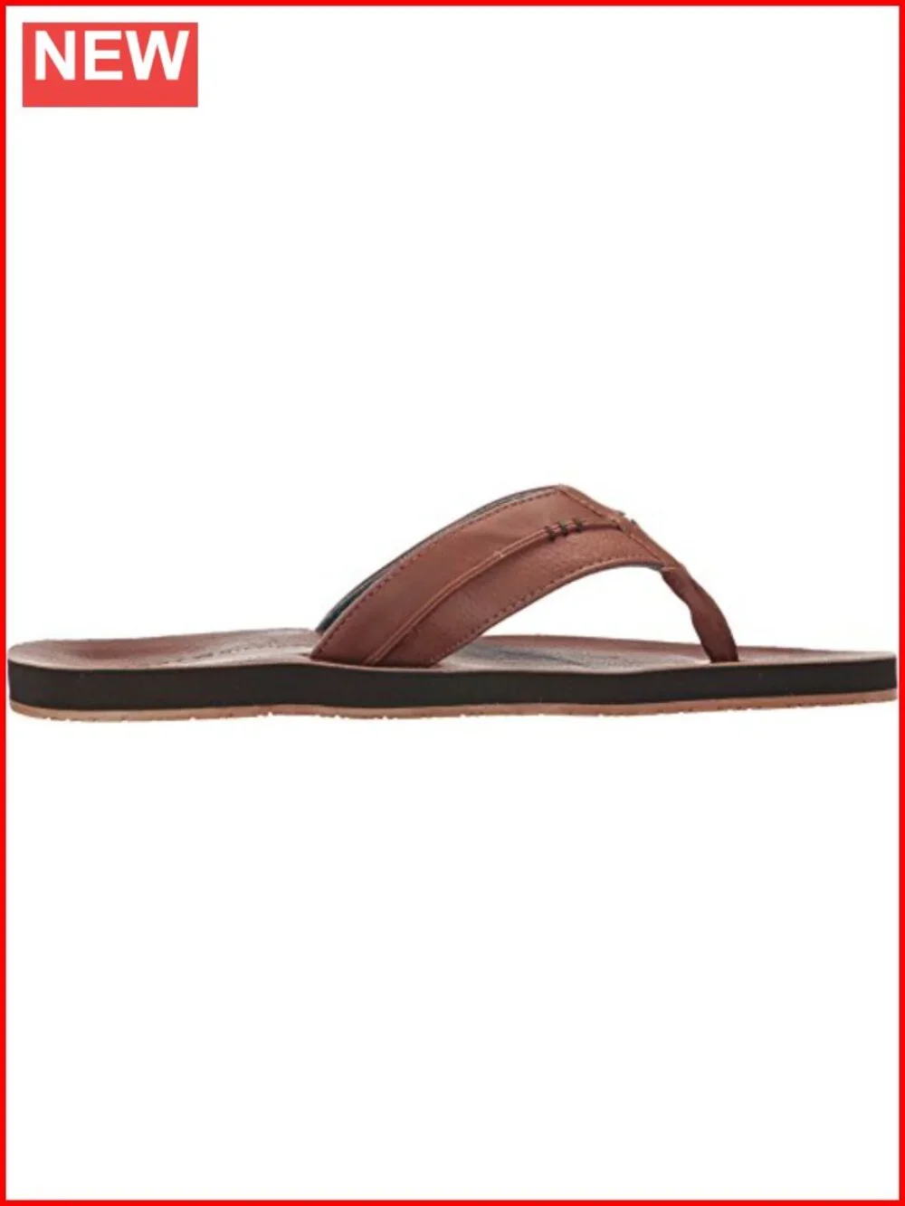 Faux Leather Flip Flop Sandals with EVA Outsole
